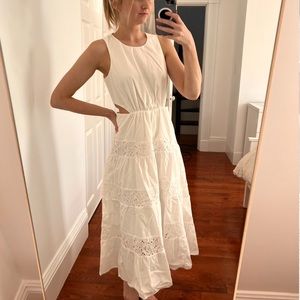 White Lace Trim Dress
